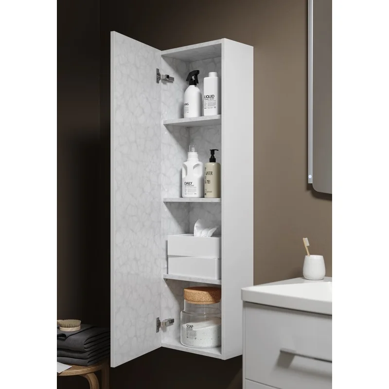 Пенал Aqwella Анкона 25 см, подвесной, белый, универсальный, An.05.25/W