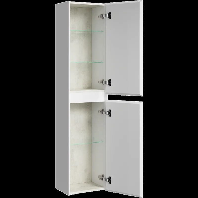 Подвесной пенал Aqwella Geometria 150x35см с двумя дверьми в белом цвете