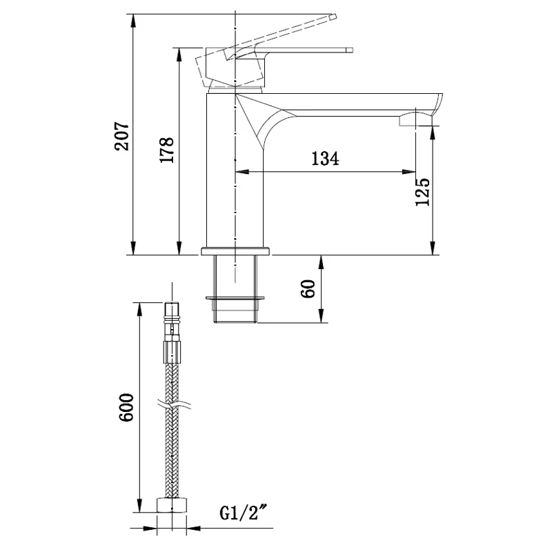 Смеситель DORIS B для раковины, черный BOCH MANN BM8598