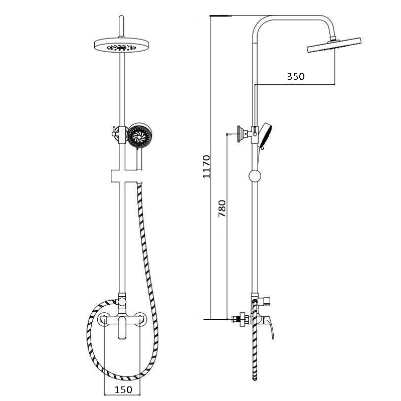 Стойка JUNIOR Black душевая BOCH MANN BM8576