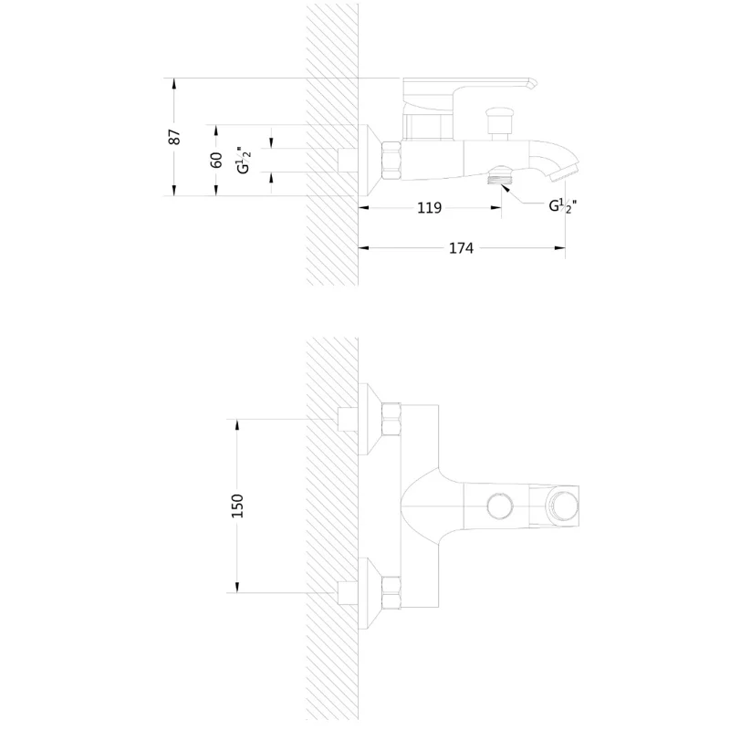 Набор из латуни IDA: смесители для раковины, ванны и штанга BOCH MANN