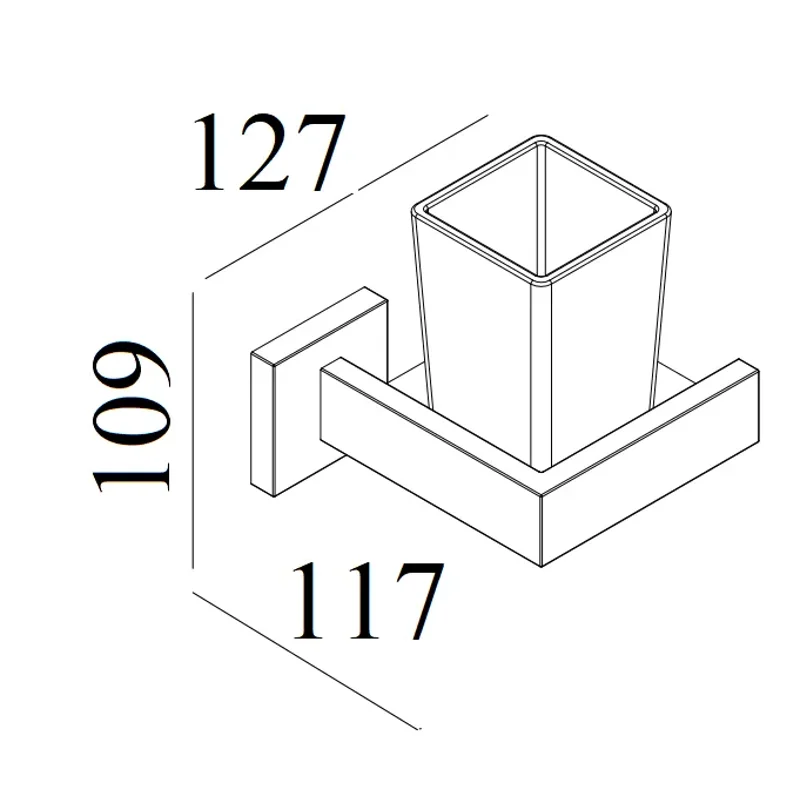 Держатель CR-F25-H06 из нержавеющей стали со стаканом для зубных щеток BOCH MANN, цвет нержавеющая сталь