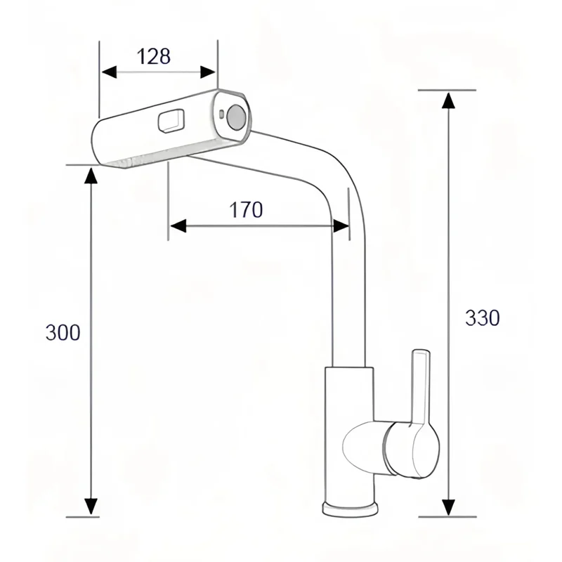 Смеситель SOPHIA GR из нержавеющей стали для кухни BOCH MANN, цвет CЕРЫЙ