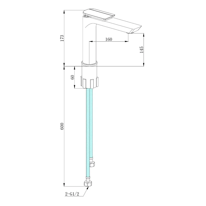 Смеситель COMO BG для раковины, черный, ручка цвет золото,  BOCH MANN BM10784