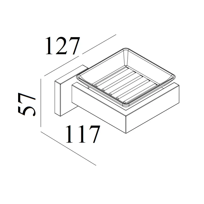 Мыльница CR-F25-H04 стеклянная с держателем из нержавеющей стали BOCH MANN, цвет нержавеющая сталь