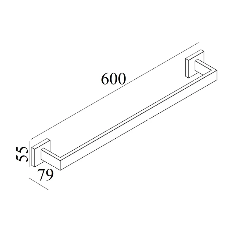 Держатель CR-F25-H02 для полотенец из нержавеющей стали BOCH MANN (600х55х80), цвет нержавеющая сталь
