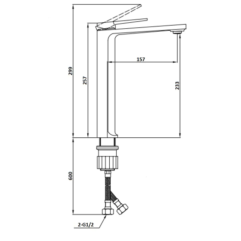 Смеситель VIVA XLB для раковины, черный, высокий BOCH MANN BM9135