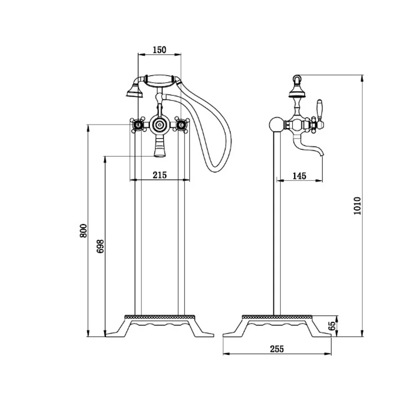Смеситель VICO B для отдельностоящей ванны, цвет черный, латунь BOCH MANN BM9654