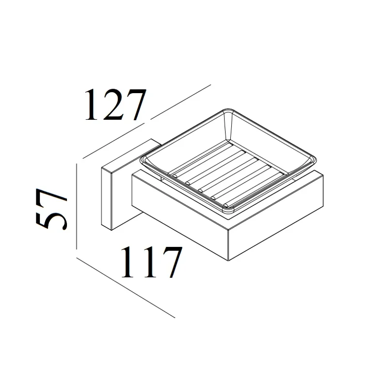 Мыльница CR-F25-H04MB стеклянная с держателем из нержавеющей стали BOCH MANN, цвет черный