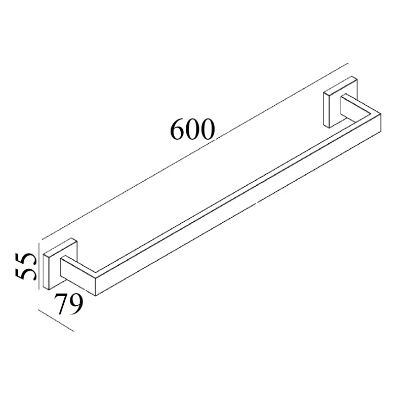 Держатель CR-F25-H02MB для полотенец из нержавеющей стали BOCH MANN (600х55х80), цвет черный