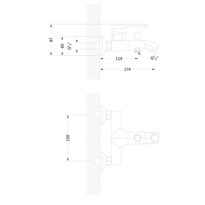 Набор из латуни IDA B: смесители для раковины, ванны и штанга BOCH MANN