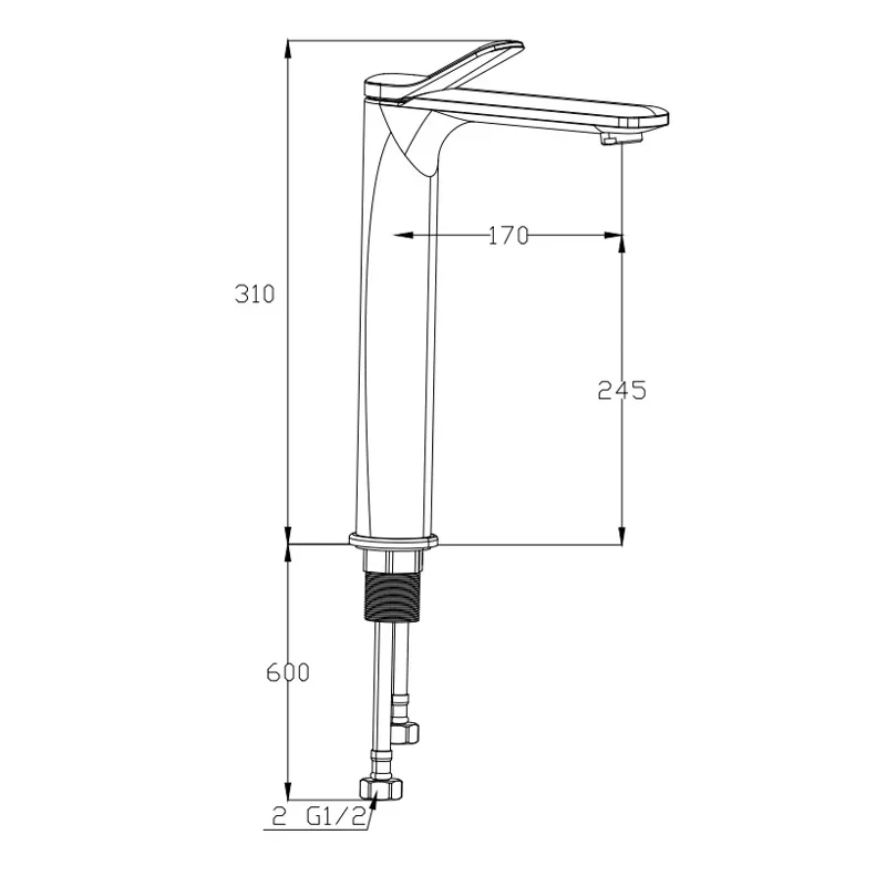 Смеситель BERNINA B XL для раковины, черный, высокий BOCH MANN BM9629