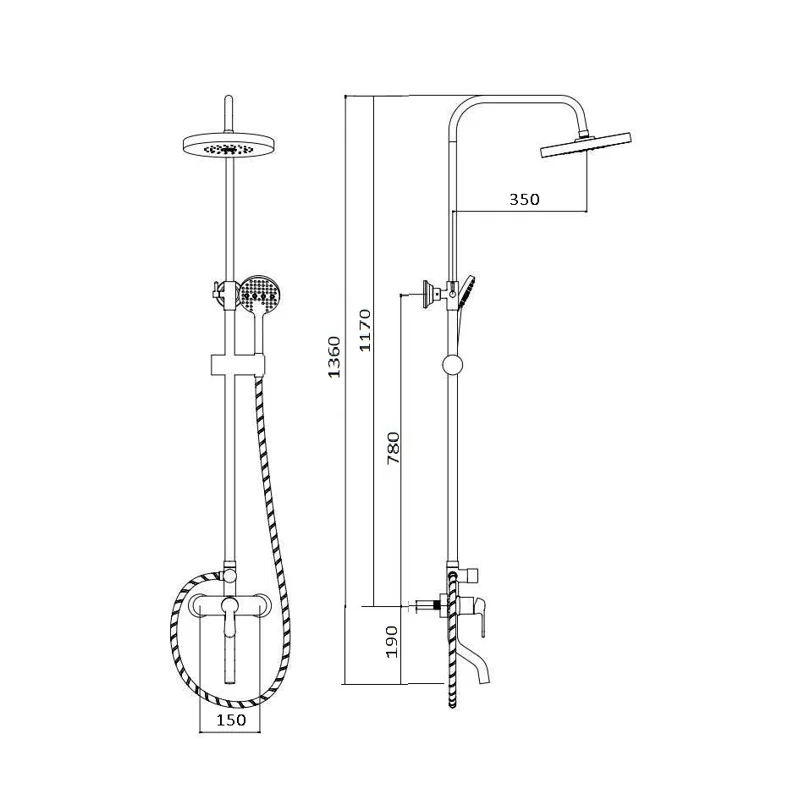 Стойка ECO душевая BOCH MANN BM7225