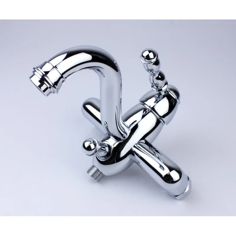 Смеситель для ванны и душа Bronze de Luxe Tiffany 1904CR, с душевым гарнитуром, хром