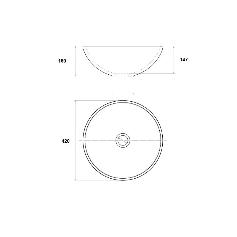 Раковина чаша Bronze de Luxe Melody 2241, белый/синий