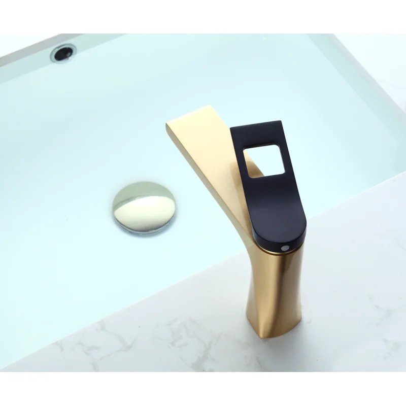 Смеситель для раковины Bronze de Luxe Element EL02GB Матовое золото Черный