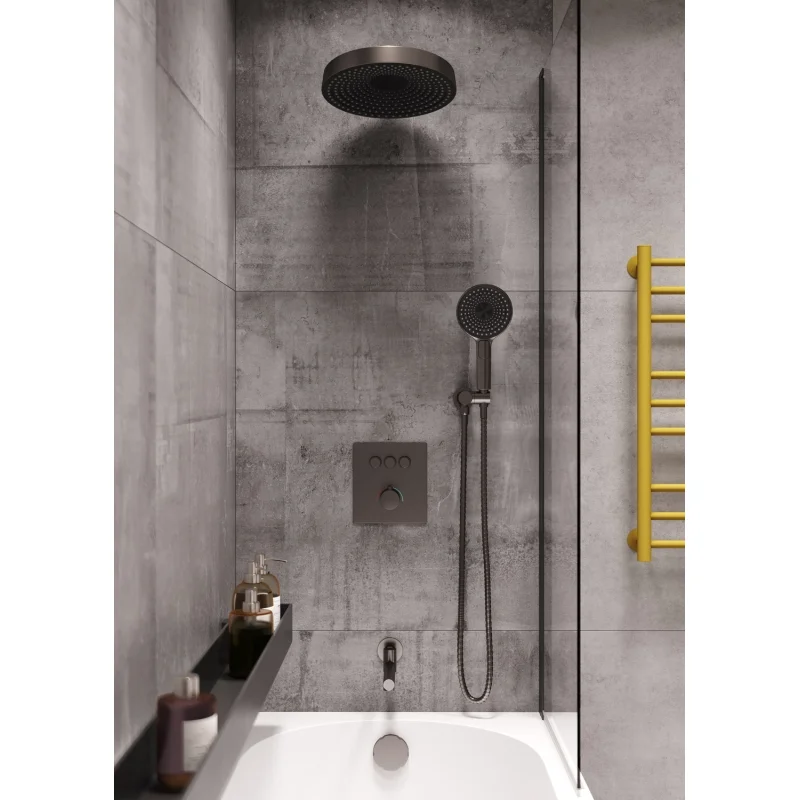 Душевая система встраиваемая с термостатом Bronze de Luxe OMG! 1011GM, графит