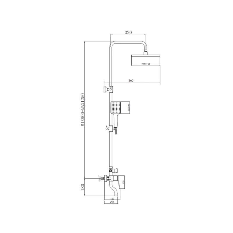 Душевая система Bronze de Luxe Element EL77CB Хром Черный матовый