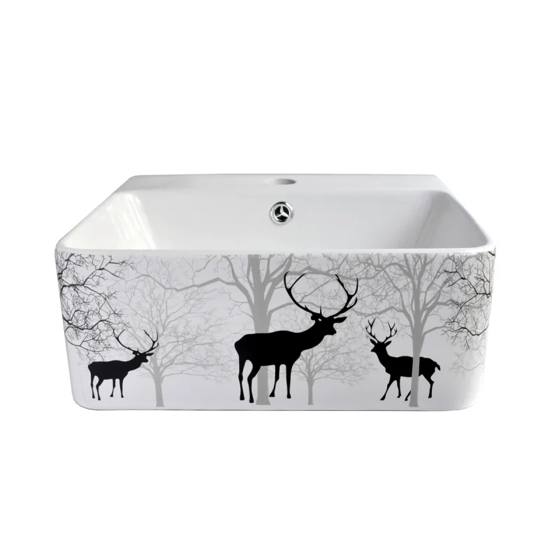 Раковина чаша Bronze de Luxe Black Deer 1060BD, белый