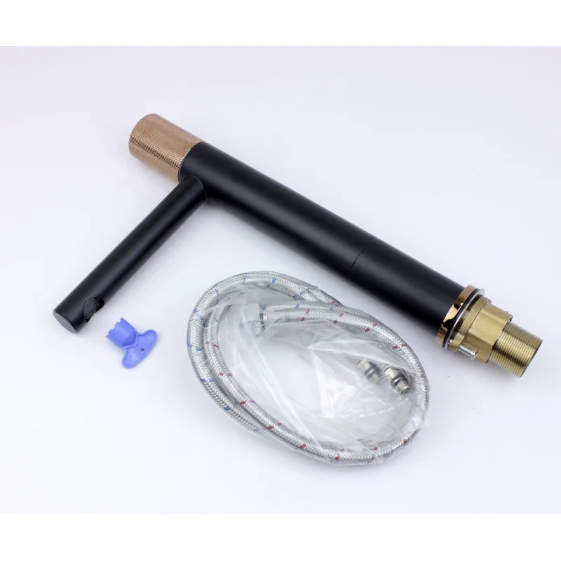 Смеситель для раковины Bronze de Luxe Avangarde 2030MH, черный матовый/розовое золото