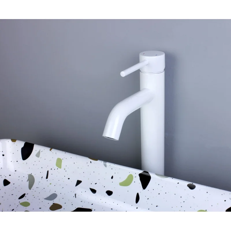 Смеситель для раковины Bronze de Luxe Scandi 1452W, белый глянцевый