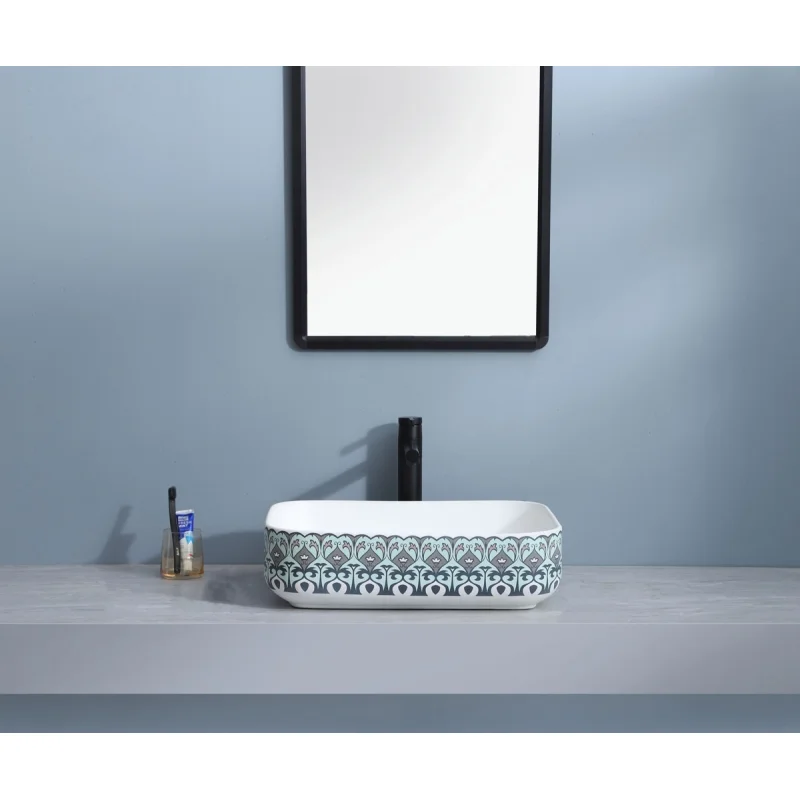 Раковина чаша Bronze de Luxe Nordic 2073, белый/синий