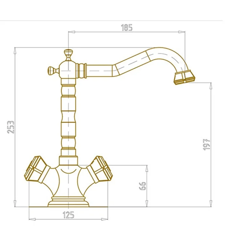 Смеситель для раковины Bronze de Luxe Royal 10105 Бронза