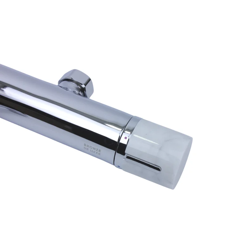 Смеситель для ванны и душа Bronze de Luxe Focus 24603CM, с душевым гарнитуром, хром/мрамор