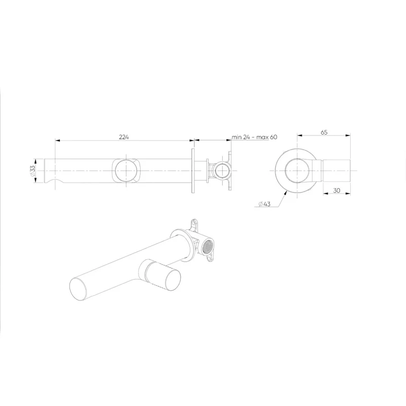 Смеситель для раковины Bronze de Luxe Avangarde 2021H, скрытый монтаж, черный матовый