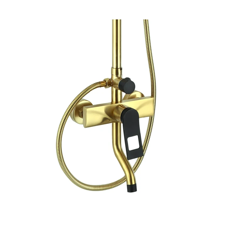 Душевая система Bronze de Luxe Element EL77/1GB Золото матовое Черный матовый