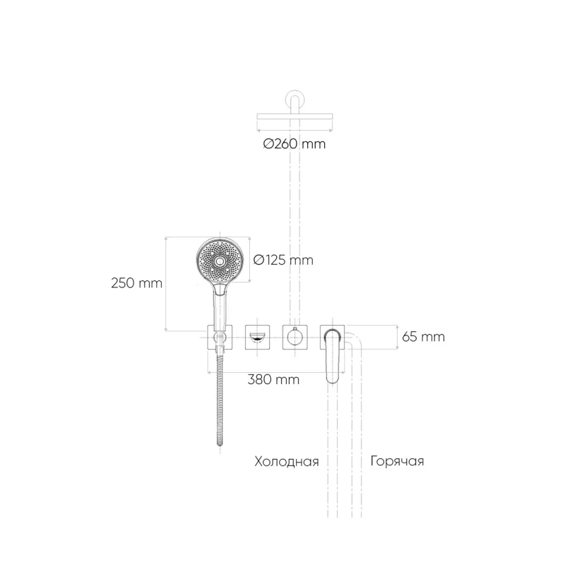Душевая система встраиваемая Bronze de Luxe ICON 3009CBG, матовое золото