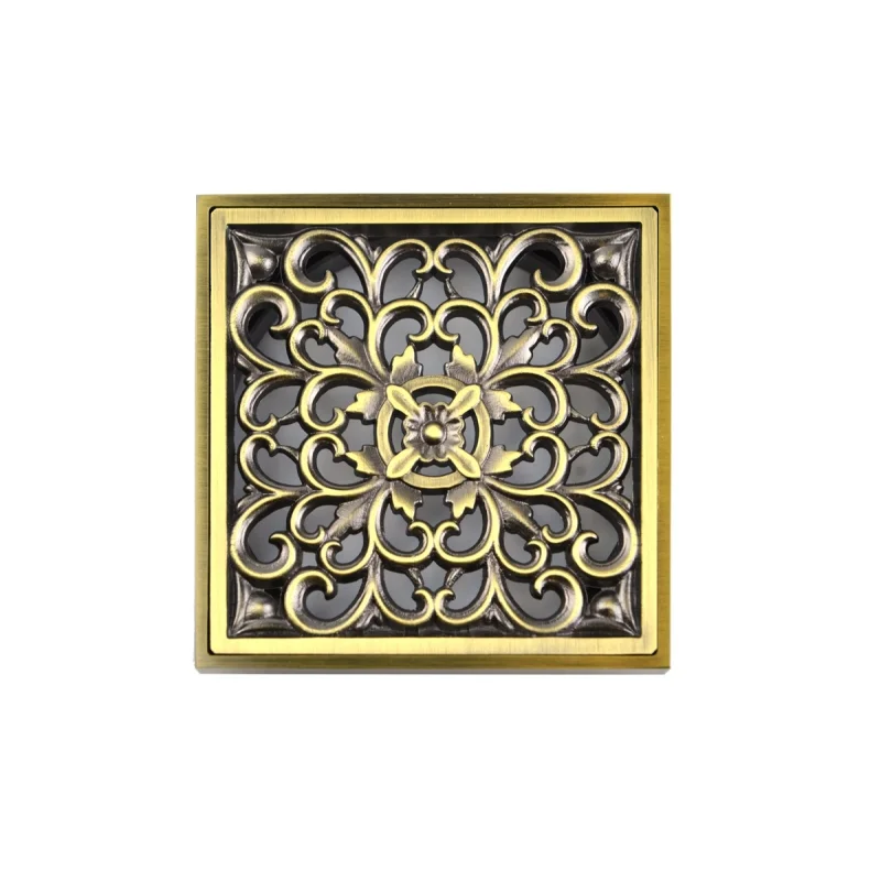 Душевой трап Bronze de Luxe Узоры 21962-5602 с решеткой Бронза