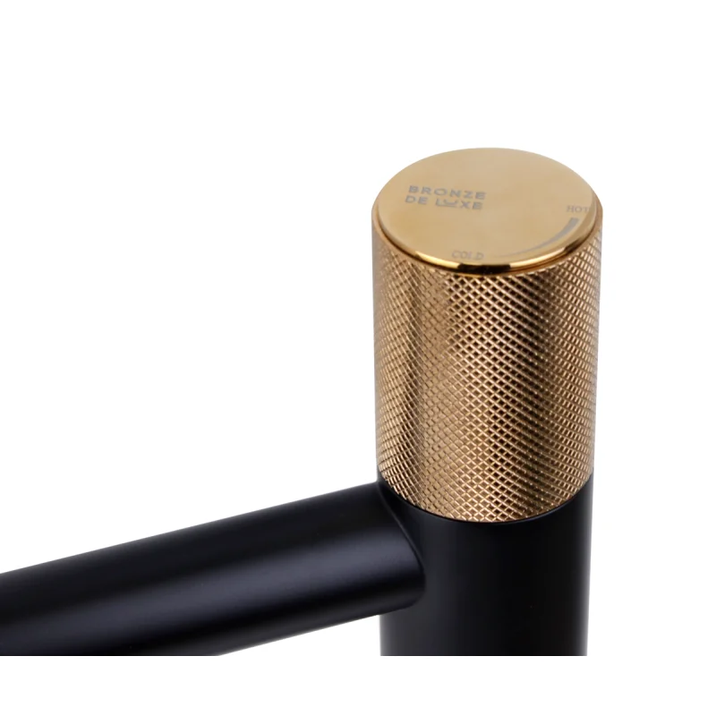 Смеситель для раковины Bronze de Luxe Avantgarde 2010MH Черный Розовое золото