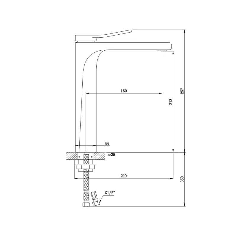 Смеситель для раковины Bronze de Luxe Element EL21GB, матовое золото