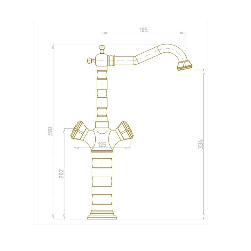 Смеситель для раковины Bronze de Luxe Royal 21973, бронза