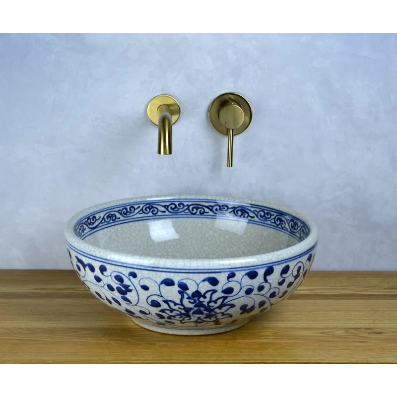 Раковина чаша Bronze de Luxe Melody 2241, белый/синий