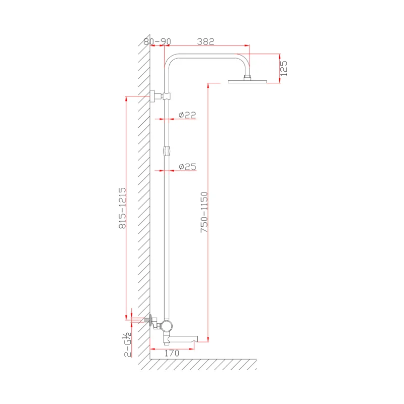 Душевая система Bronze de Luxe Avantgarde 2039GB Бронзовая