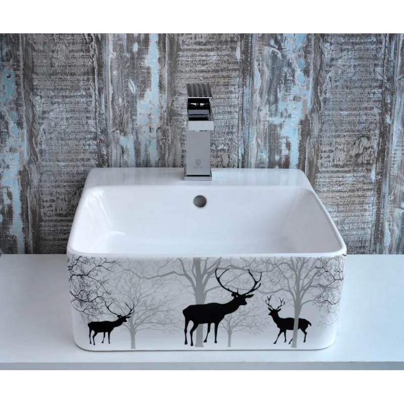 Раковина чаша Bronze de Luxe Black Deer 1060BD, белый