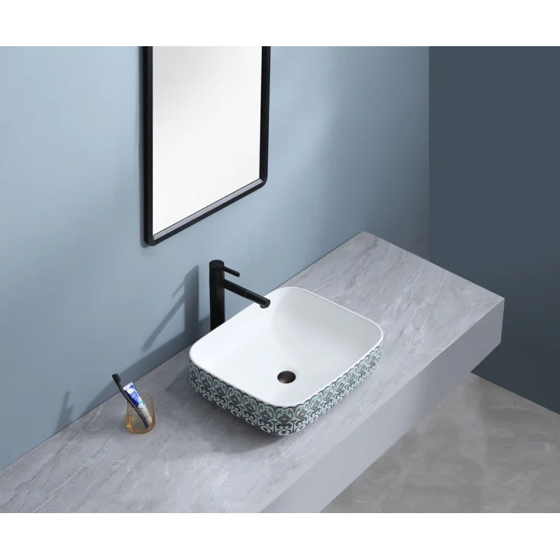 Раковина чаша Bronze de Luxe Nordic 2073, белый/синий