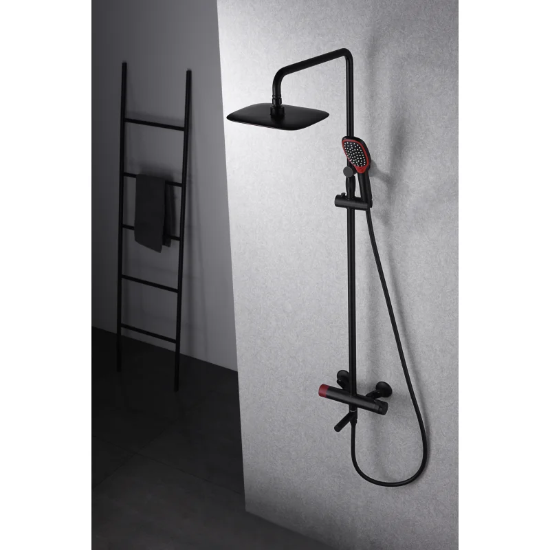 Душевая система Bronze de Luxe Avantgarde 2039RH Черная Красная