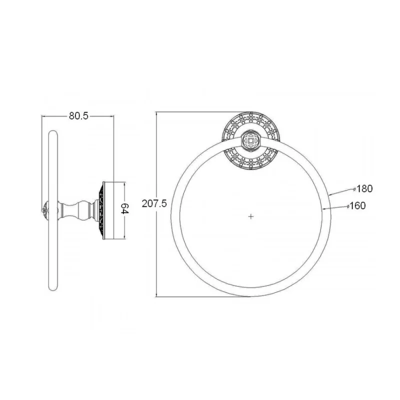 Держатель для полотенца Bronze de Luxe Windsor K25004 Бронза