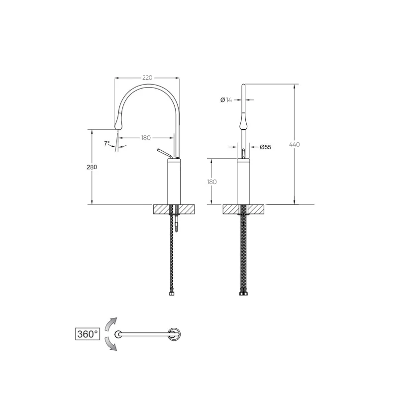 Смеситель для раковины Bronze de Luxe Scandi 9015C, хром