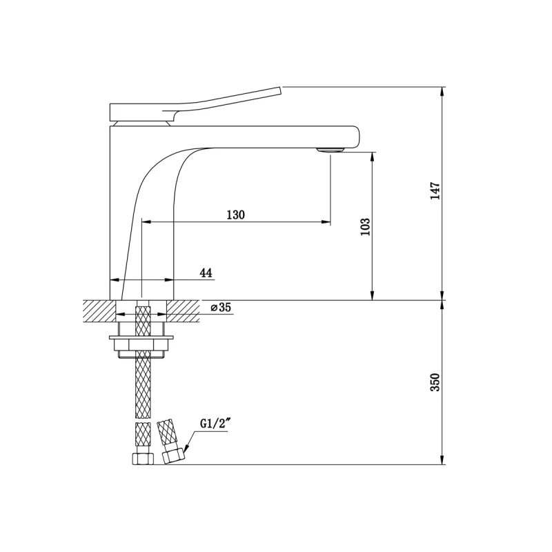 Смеситель для раковины Bronze de Luxe Element EL02GB Матовое золото Черный