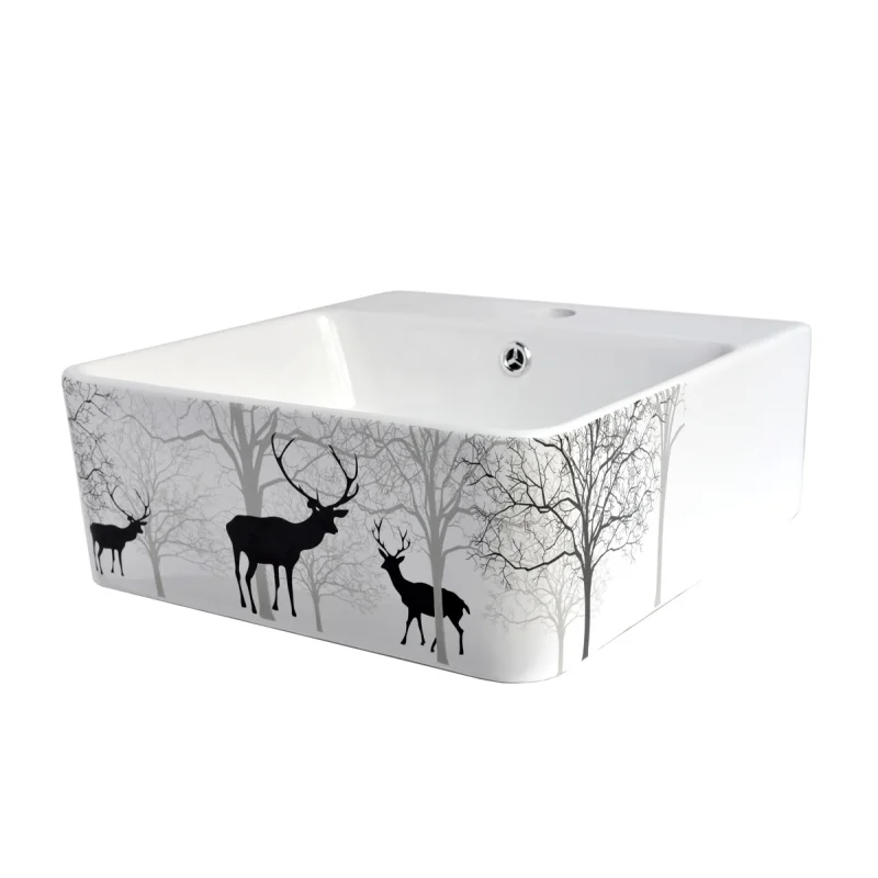 Раковина чаша Bronze de Luxe Black Deer 1060BD, белый