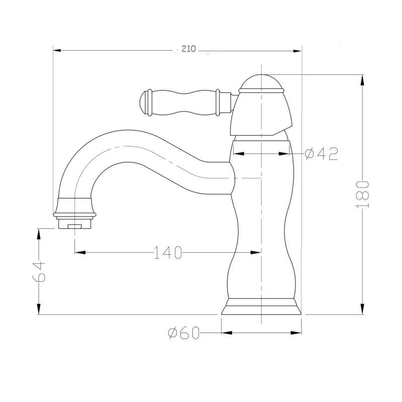 Смеситель для раковины Bronze de Luxe Tiffany 1901BR Бронза