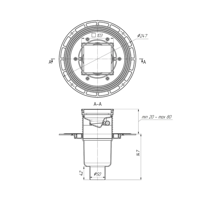 Душевой трап Bronze de Luxe Цветок 21975-5902 с решеткой Бронза