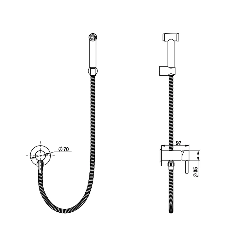 Гигиенический душ Bronze de Luxe Scandi 14512B, со смесителем, черный матовый