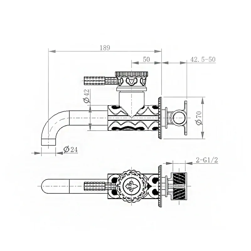 10212 Смеситель настенный WINDSOR, бронза