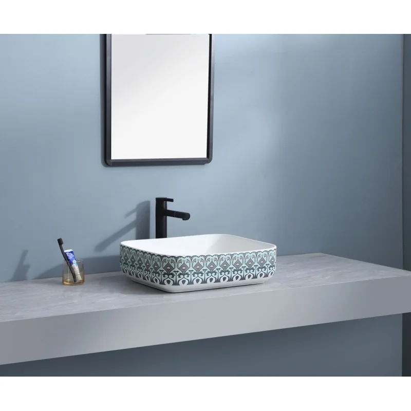 Раковина чаша Bronze de Luxe Nordic 2073, белый/синий