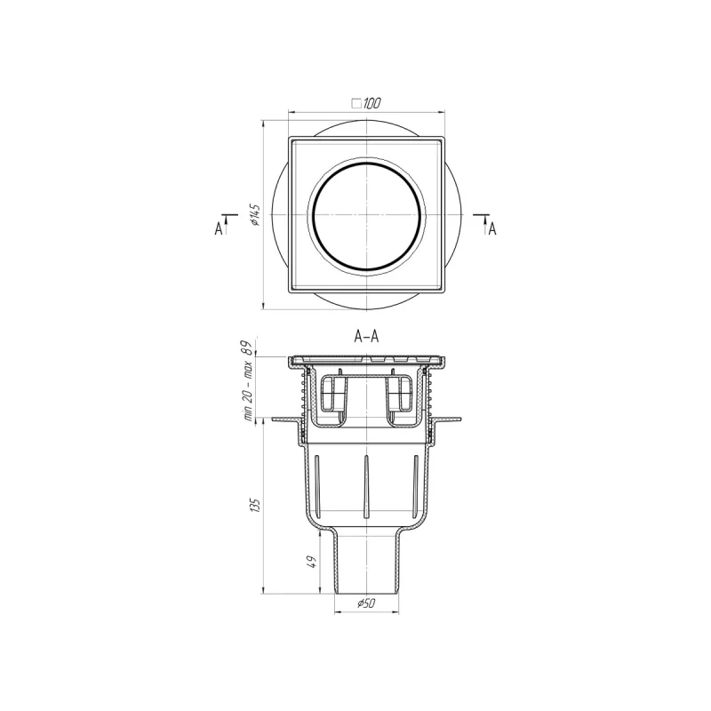 Душевой трап Bronze de Luxe Цветок 21975-57 с решеткой Бронза